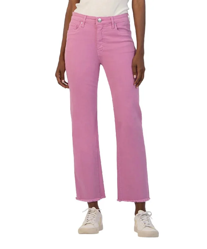 vintage logo casual pants -Kelsey High Rise Fab Ab Ankle Flare In Lavender