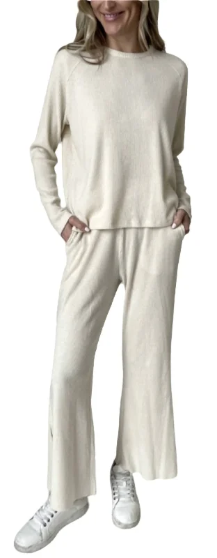 breathable mesh jogger pants -Lazy Sunday Lounge Pants In Eggshell