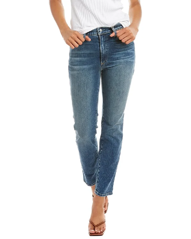 lightweight travel leggings pants -LE JEAN Vivie Cora Wash Slim Stovepipe Jean