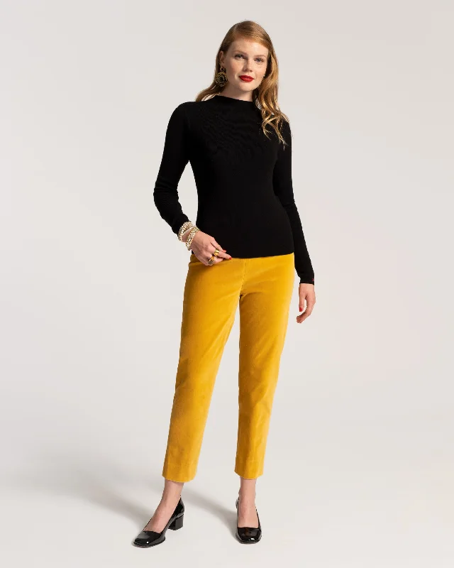 bold checkered chino pants -Lucy Pant Stretch Velvet Mustard