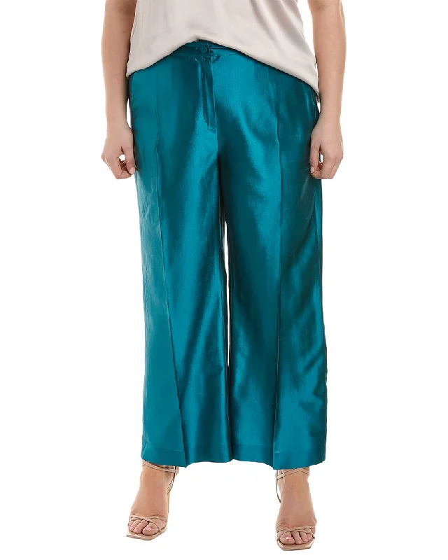 minimalist slim sweat pants -Marina Rinaldi Plus Raggiox Silk Trouser