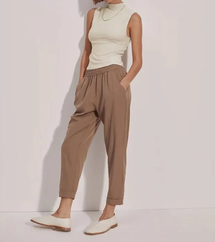 vintage bell bottom pants -Oakland Turn-Up Taper 25" Pant In Taupe Stone