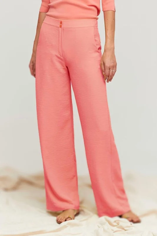 elegant fitted jogger pants -Ozo Trouser In Coral