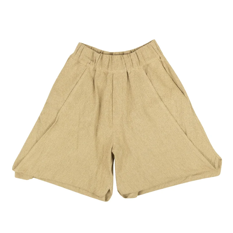 stretchy workout leggings pants -Palomo Linen Blend Shorts - Beige