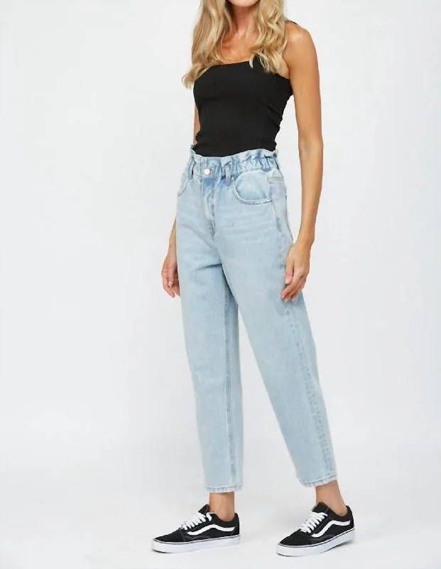 chic cigarette jogger pants -Paperbag Super High Rise Mom Jeans In Clandestine