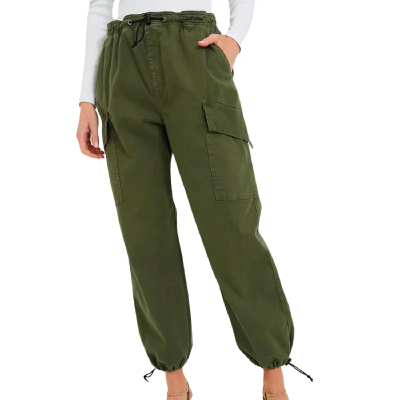 soft bamboo jogger pants -Parachute Pant In Fatigue