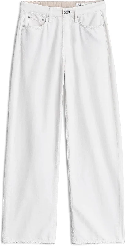 breathable mesh wide leg pants -Rag & Bone Featherweight Logan Ecru Wide Leg Jeans