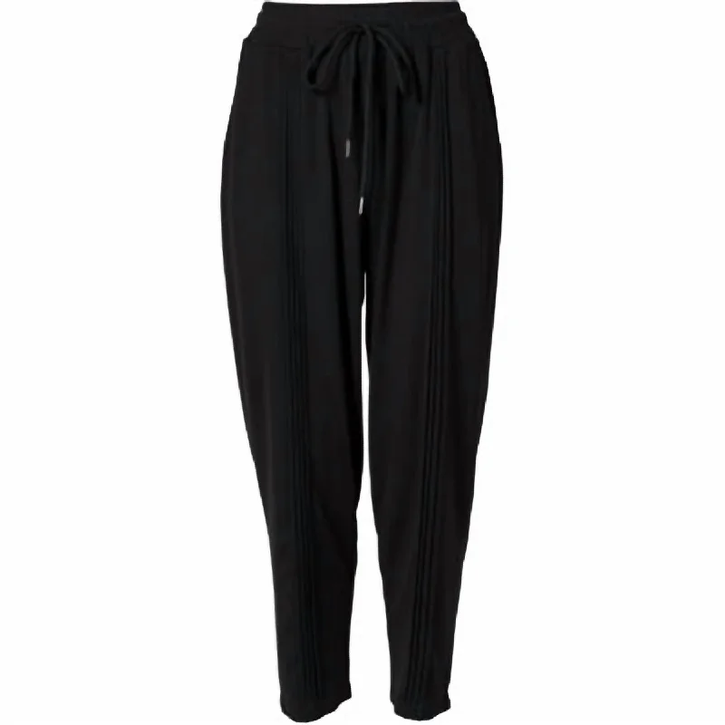 trendy track wide leg pants -Ronnie Pants In Black