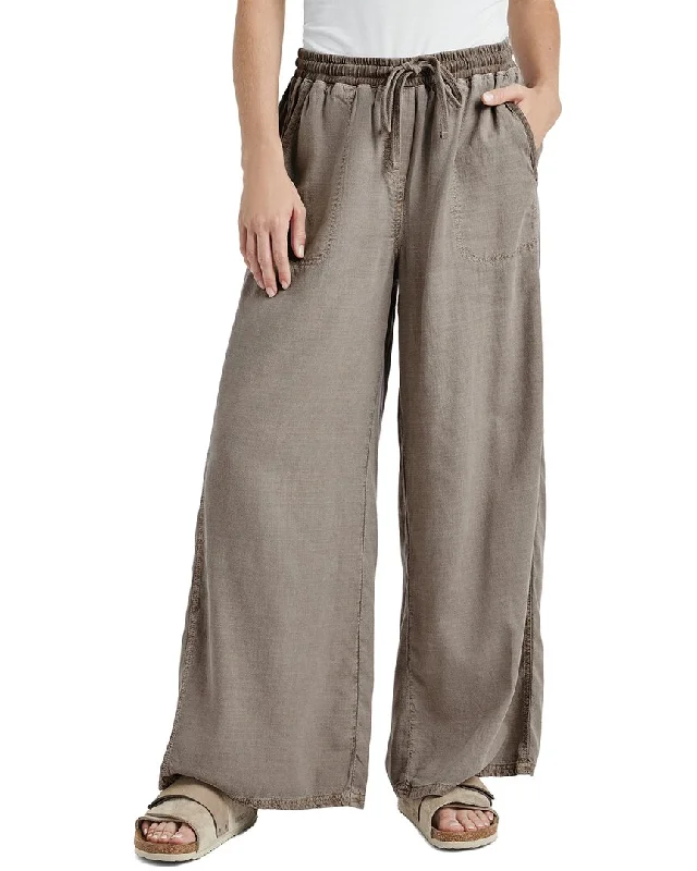 bold floral sweat pants -Splendid Paula Linen-Blend Wide Leg Pant