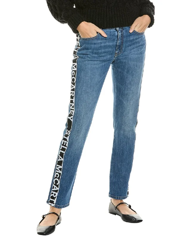 bold floral leggings pants -Stella McCartney The Skinny Sky Blue Boyfriend Jean