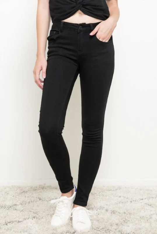 soft jersey jogger pants -Stretchy Skinny Jeans In Black