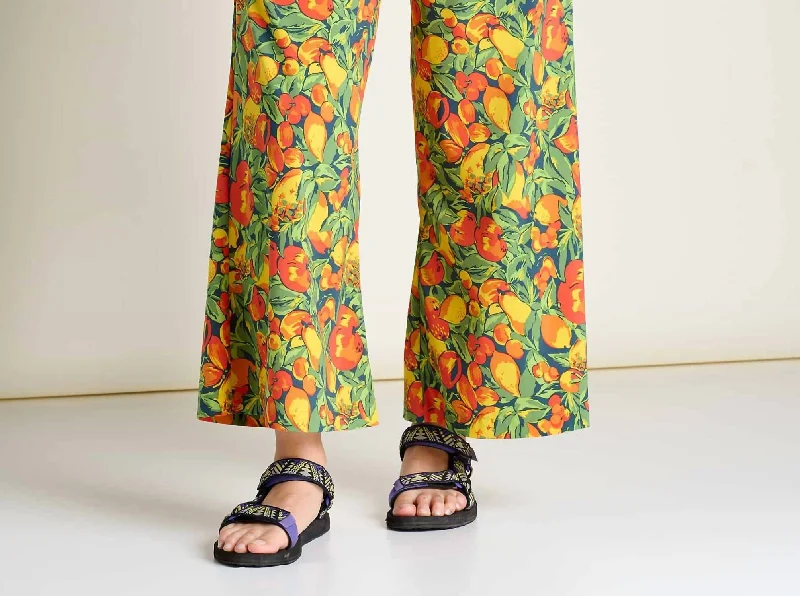 premium bamboo cargo pants -Sunkissed Wide Leg Pant In Midnight Fruit Print