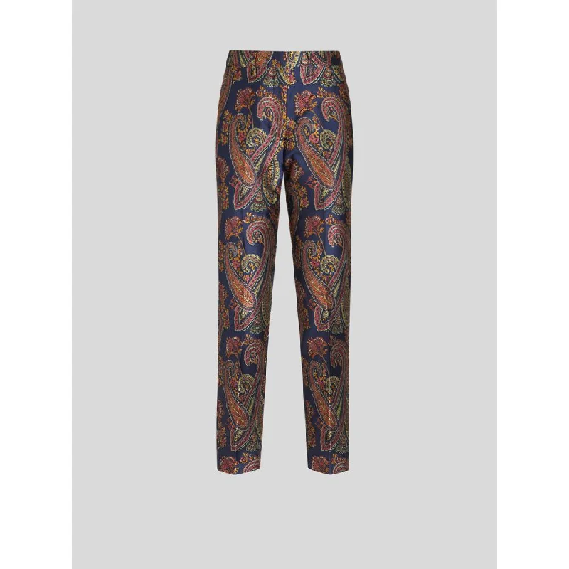 trendy track cargo pants -TAILORED JACQUARD TROUSERS