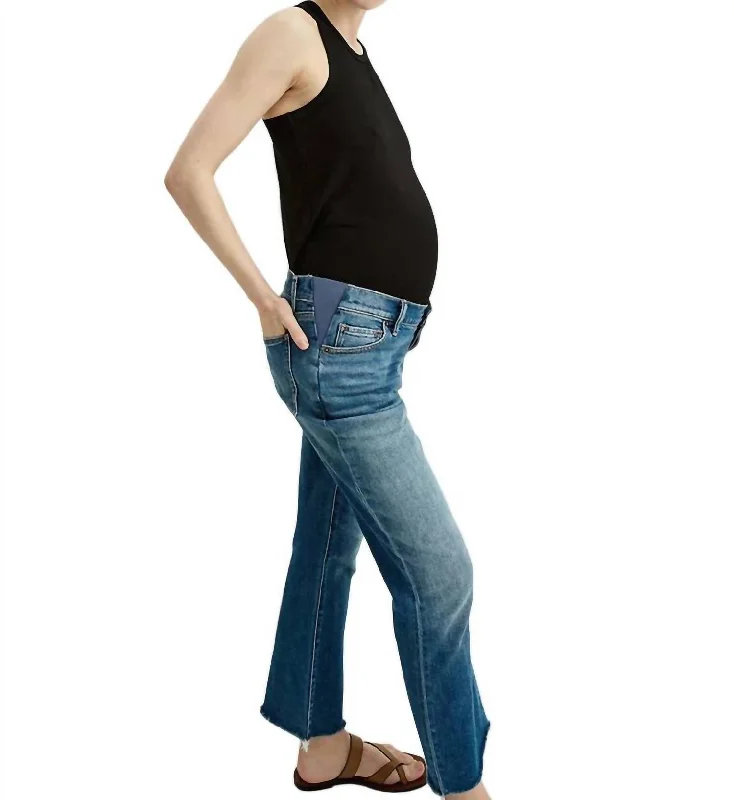 casual weekend skinny pants -The Crop Maternity Jean In Indigo