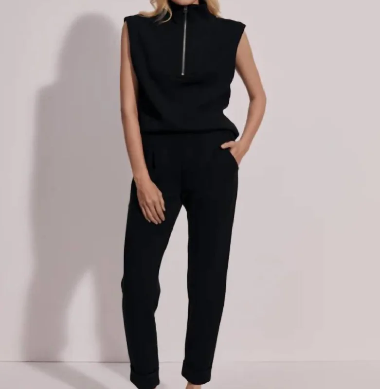 trendy cropped pants -The Rolled Cuff Pant 28.5 In Black