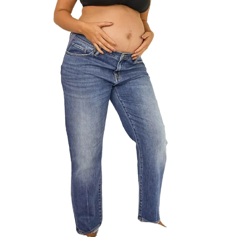 trendy paperbag skinny pants -The Under The Belly Boyfriend Maternity Jean In Indigo