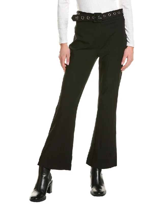 chic high rise jogger pants -THEO The Label Gaia Grommet Belt Cropped Boot Pant