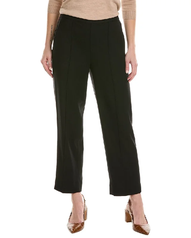 trendy oversized wide leg pants -Vince Mid-Rise Wool-Blend Easy Pant