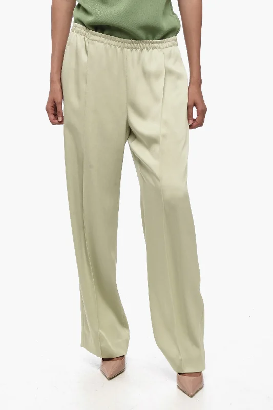 stretchy workout wide leg pants -Vince. Wide-leg Pleated Joggers