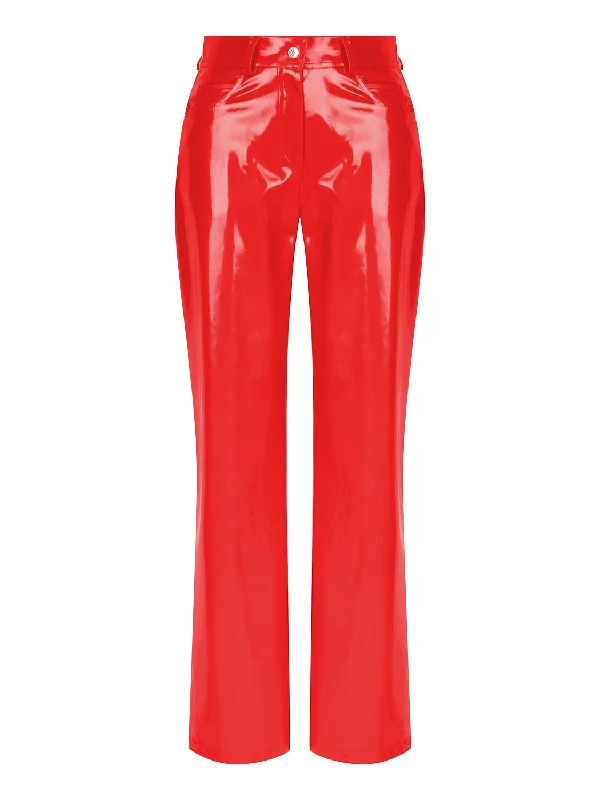 warm thermal pants -Wide Leg Pleather Pants