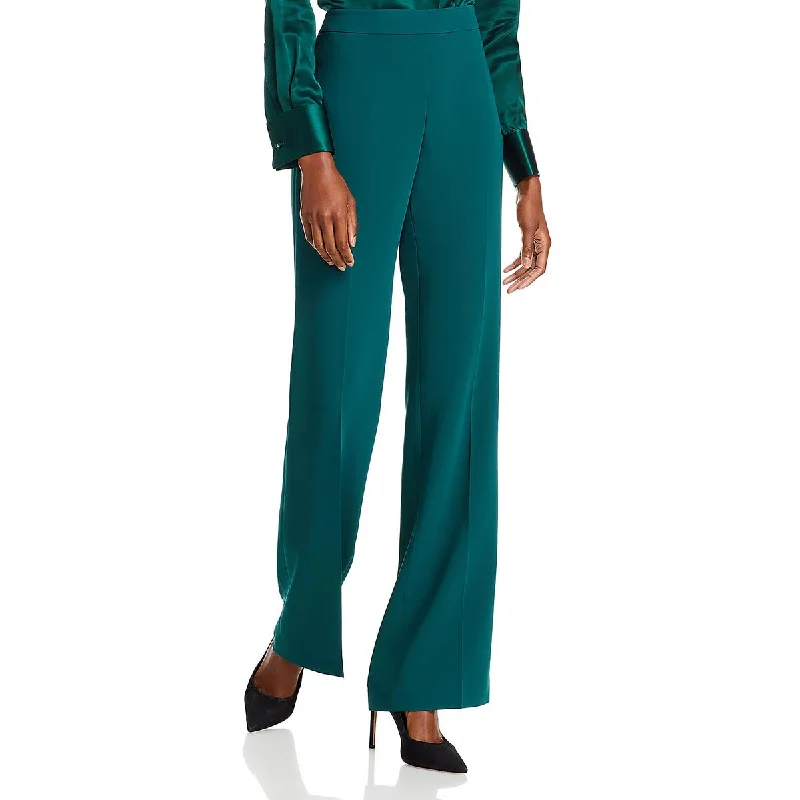 elegant fitted cargo pants -Womens High Rise Business Wide Leg Pants