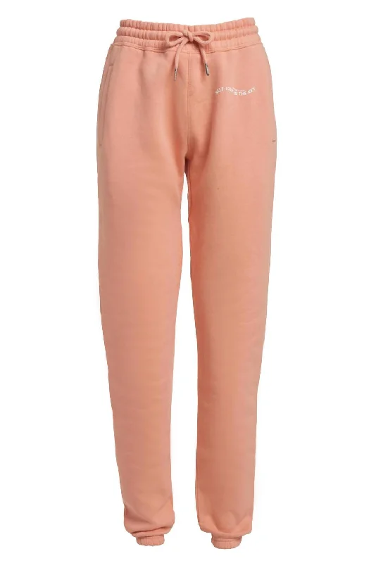 lightweight linen athletic pants -Women's Organic Cotton Jogger Pants In Salmon